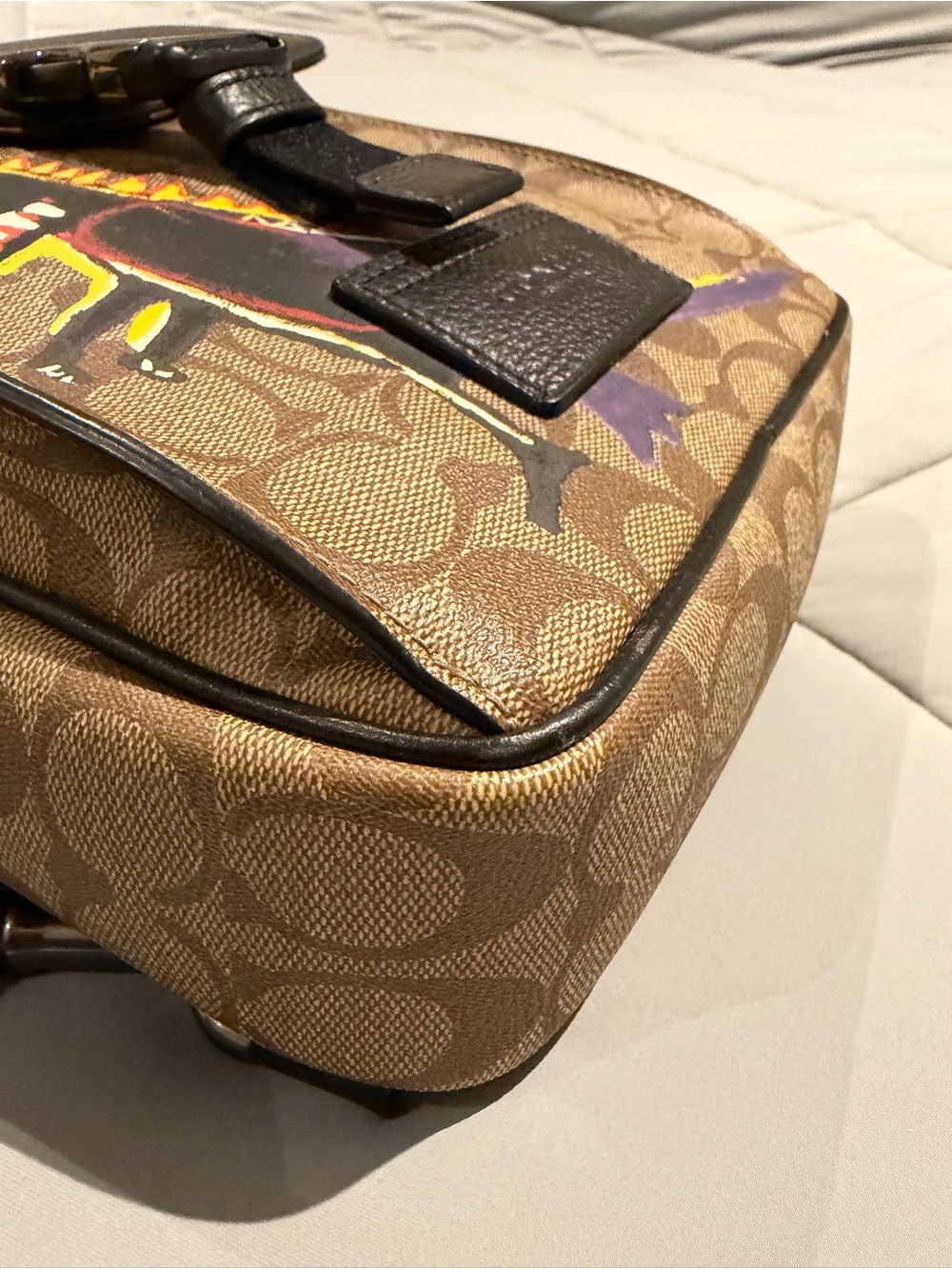 Coach X Jean Michel Basquiat Track Crossbody Bag In Signature Canvas - Picture 4 of 11